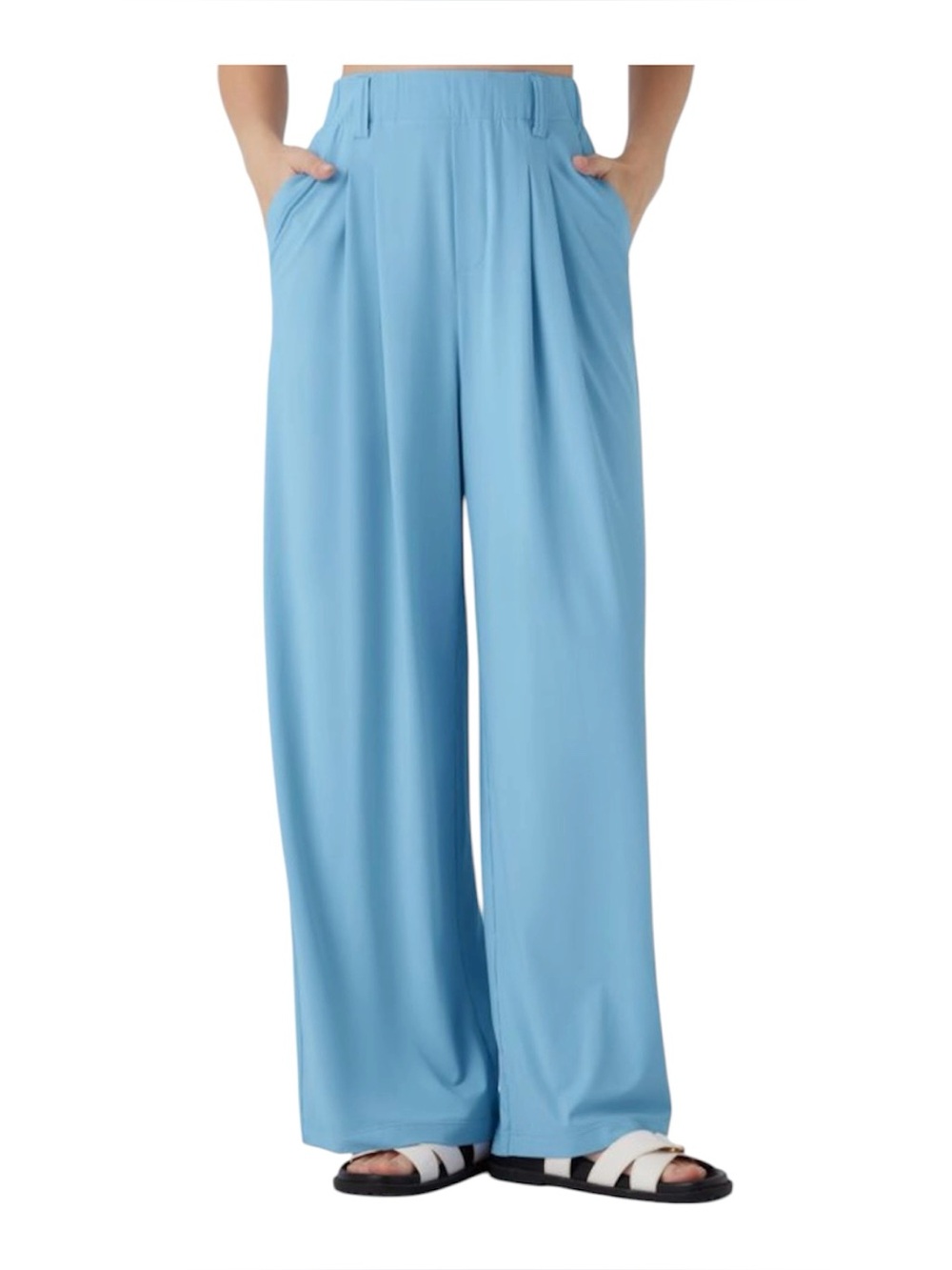 Halara Pants High Waisted Pocket Wide Leg Cool Touch UPF50+